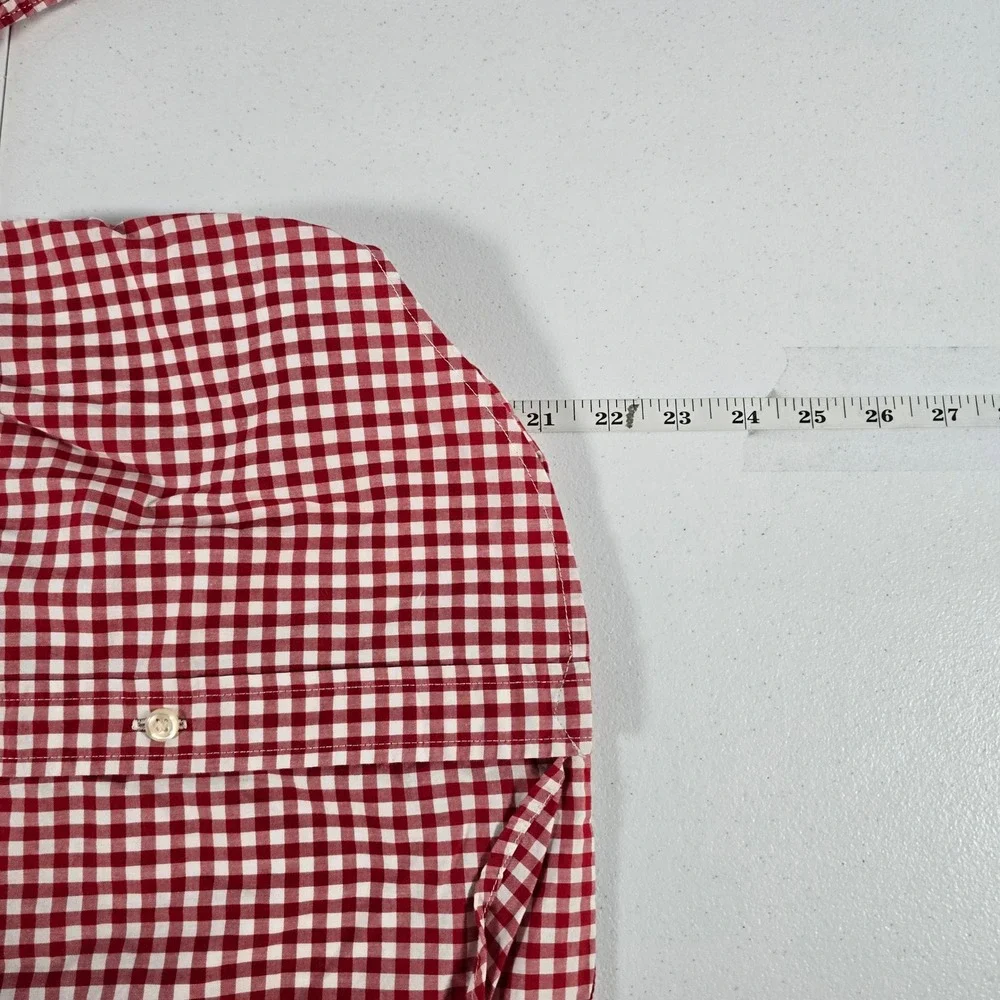 Ralph Lauren Boys Red White Gingham Button Down Shirt Size S 8 Cotton Pony Logo